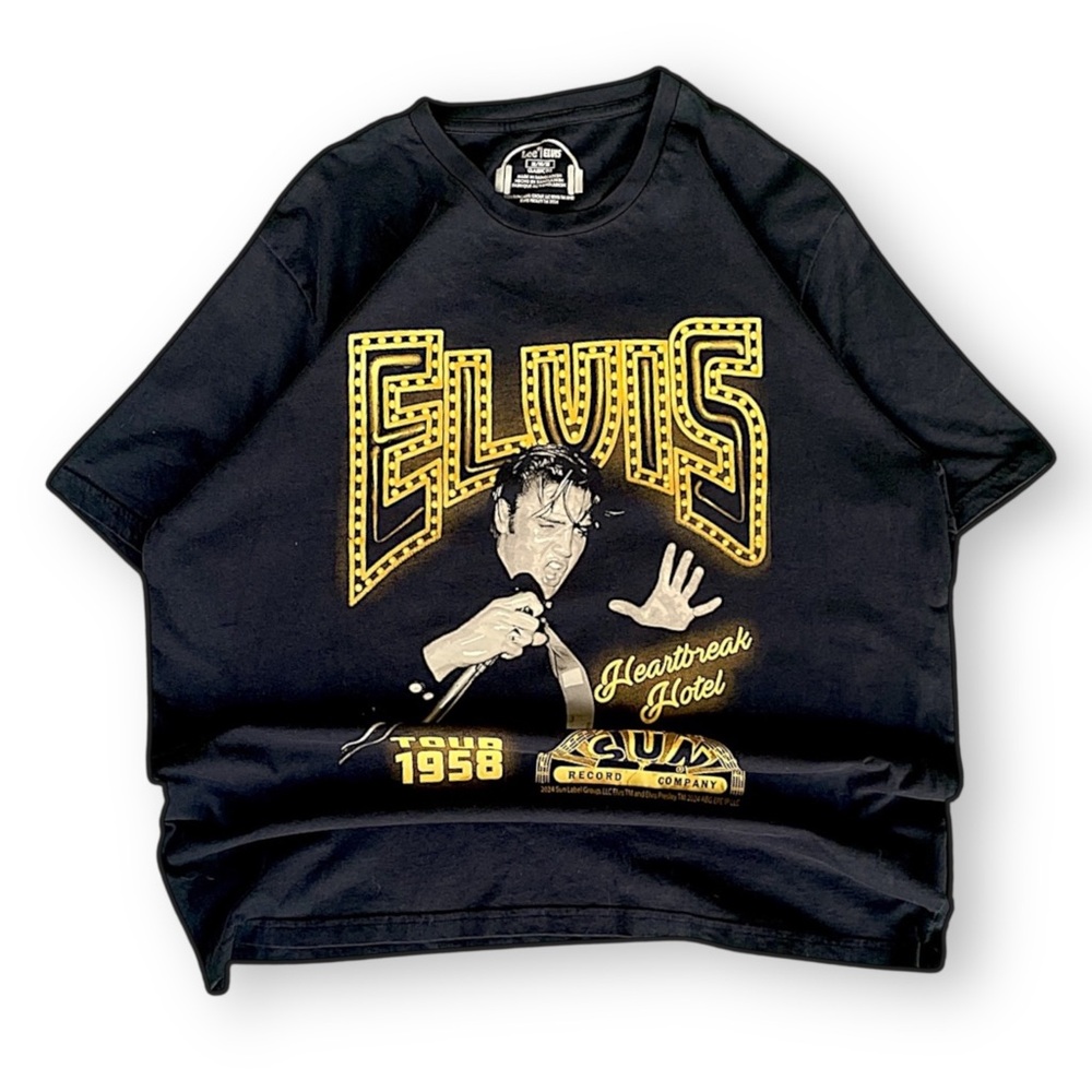 Elvis Heartbreak Hotel Graphic Tee - Black & Yellow